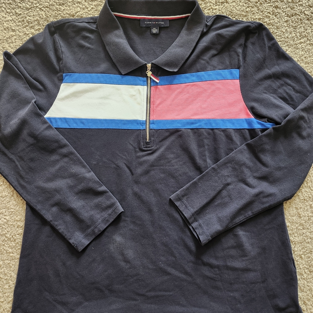 Tommy Hilfiger Vintage Long Sleeve Team Polo W Size XXL
